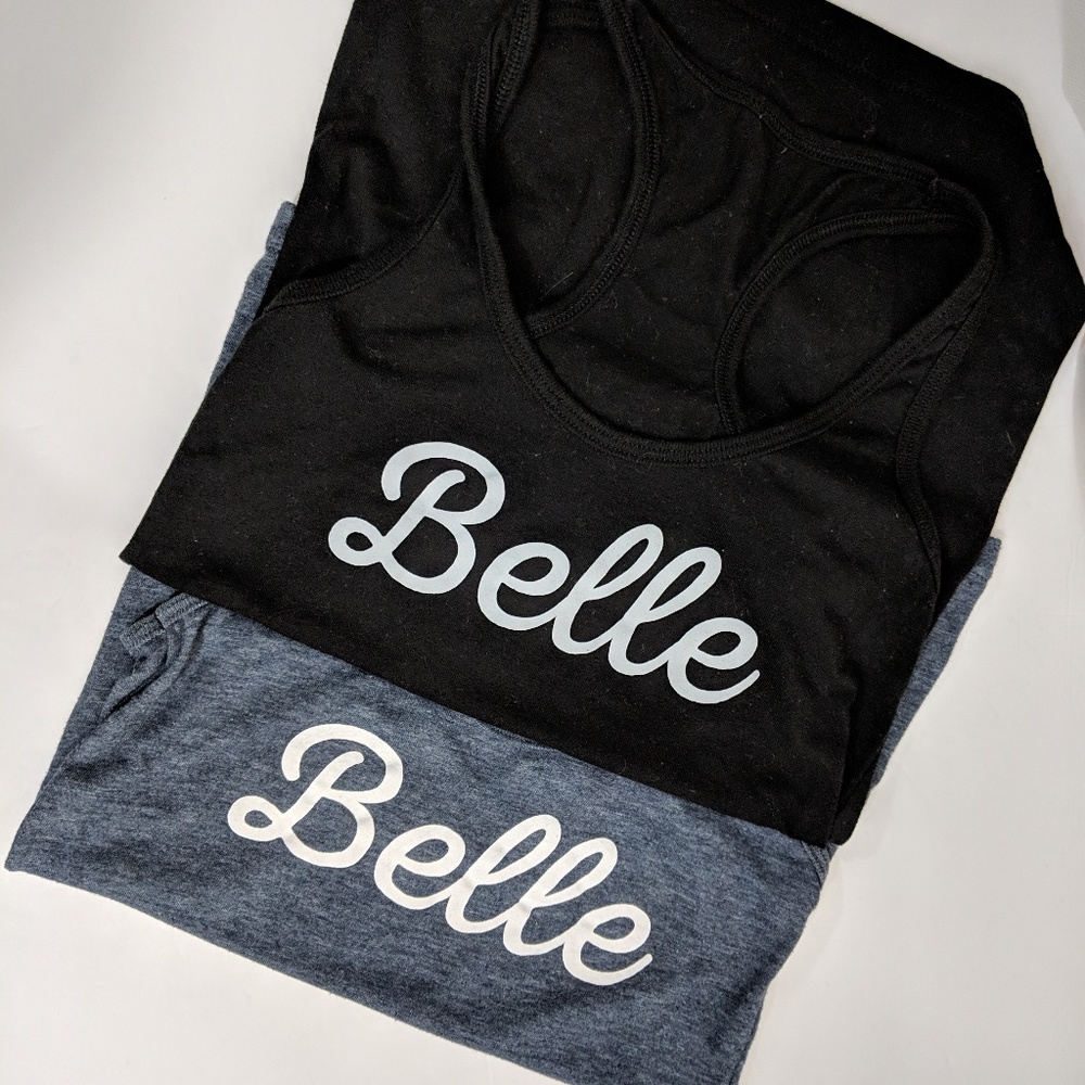 Two Tank Tops XS Belle Black & Blue Cotton